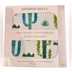Addison Belle Organic Cotton Crib Sheet Cactus Desert Percale Baby Bedding‎
